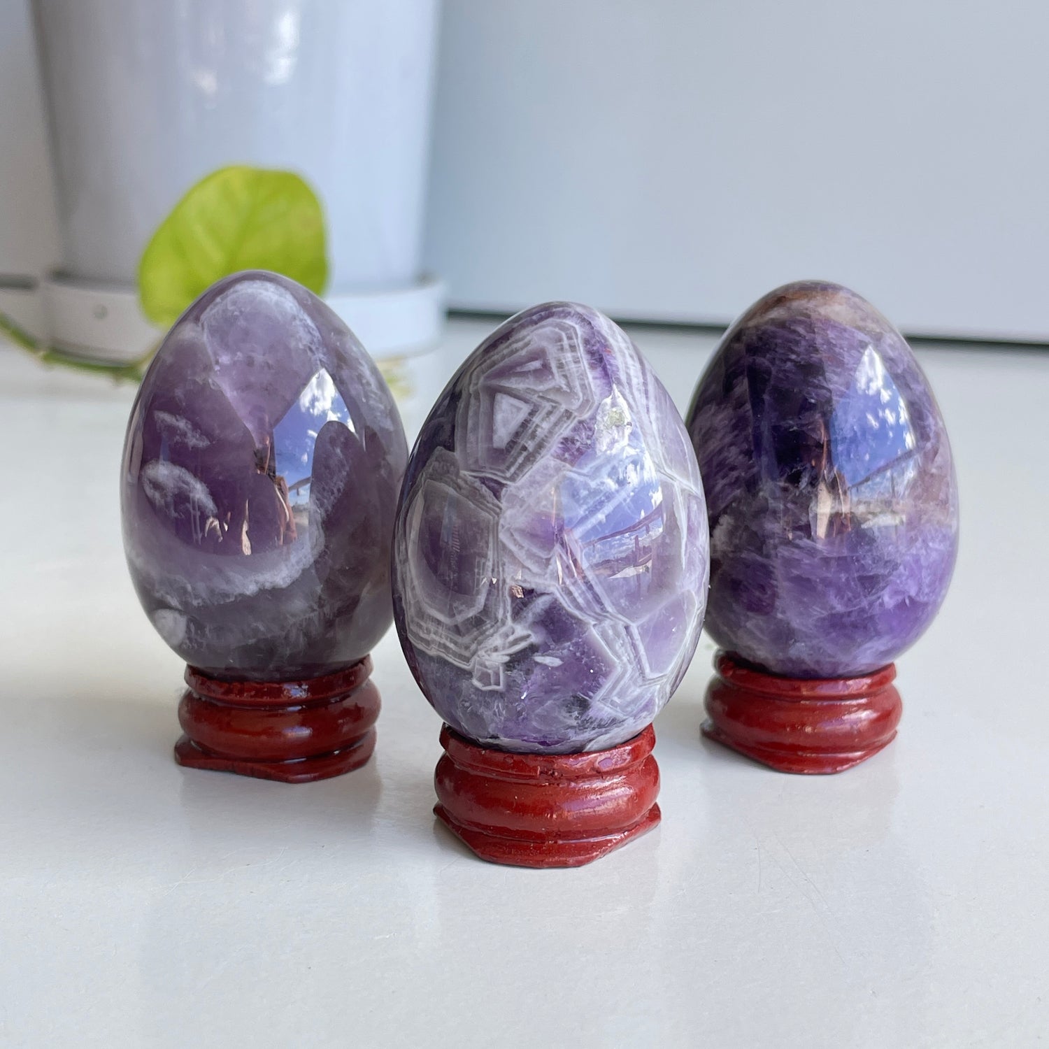 Chevron Amethyst Egg 5cm