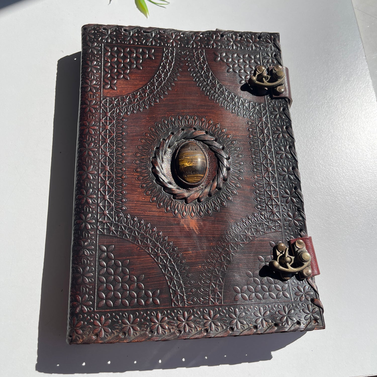 Leather Book 2 Buckles 1 Crystal