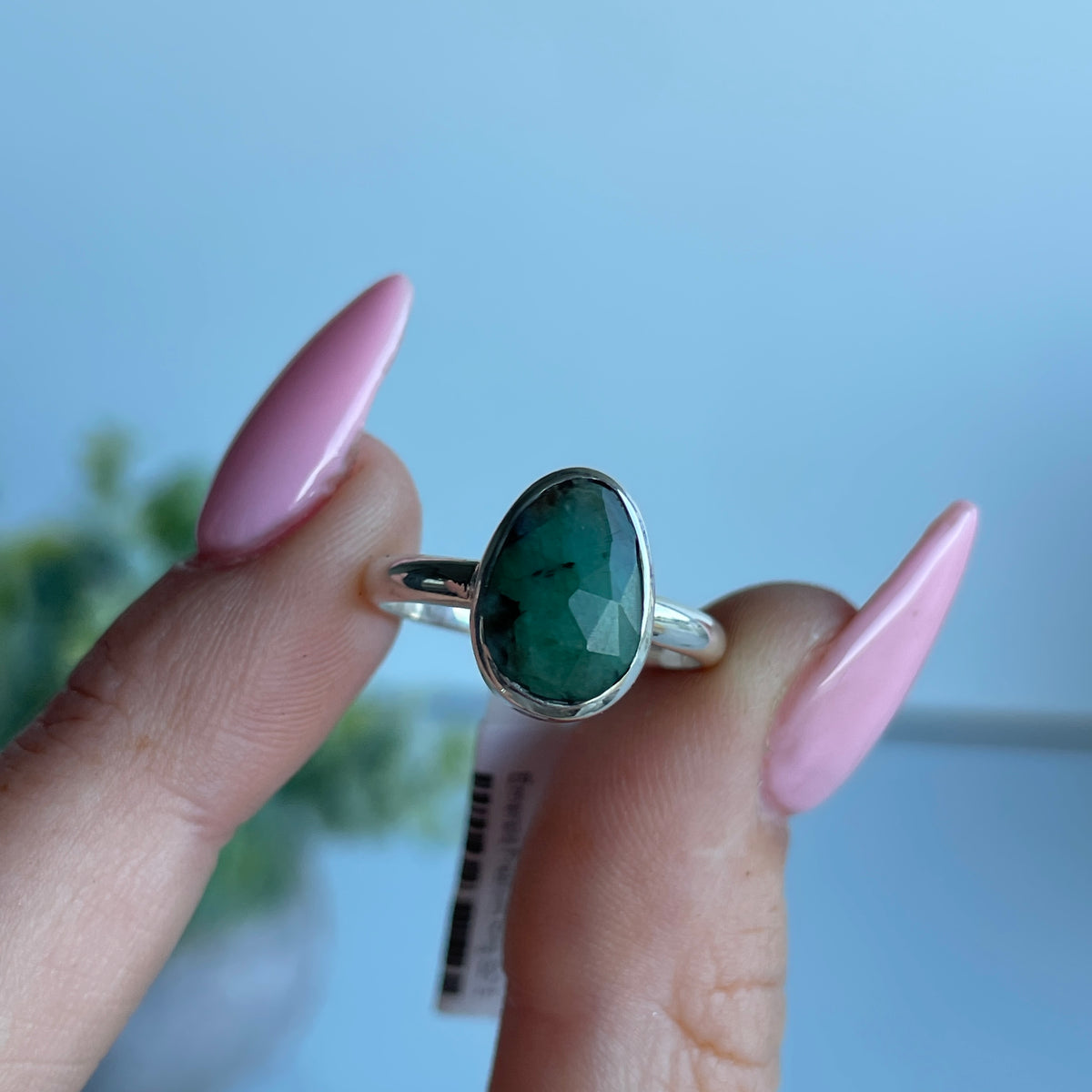 Emerald Freeform Ring Sz7.5