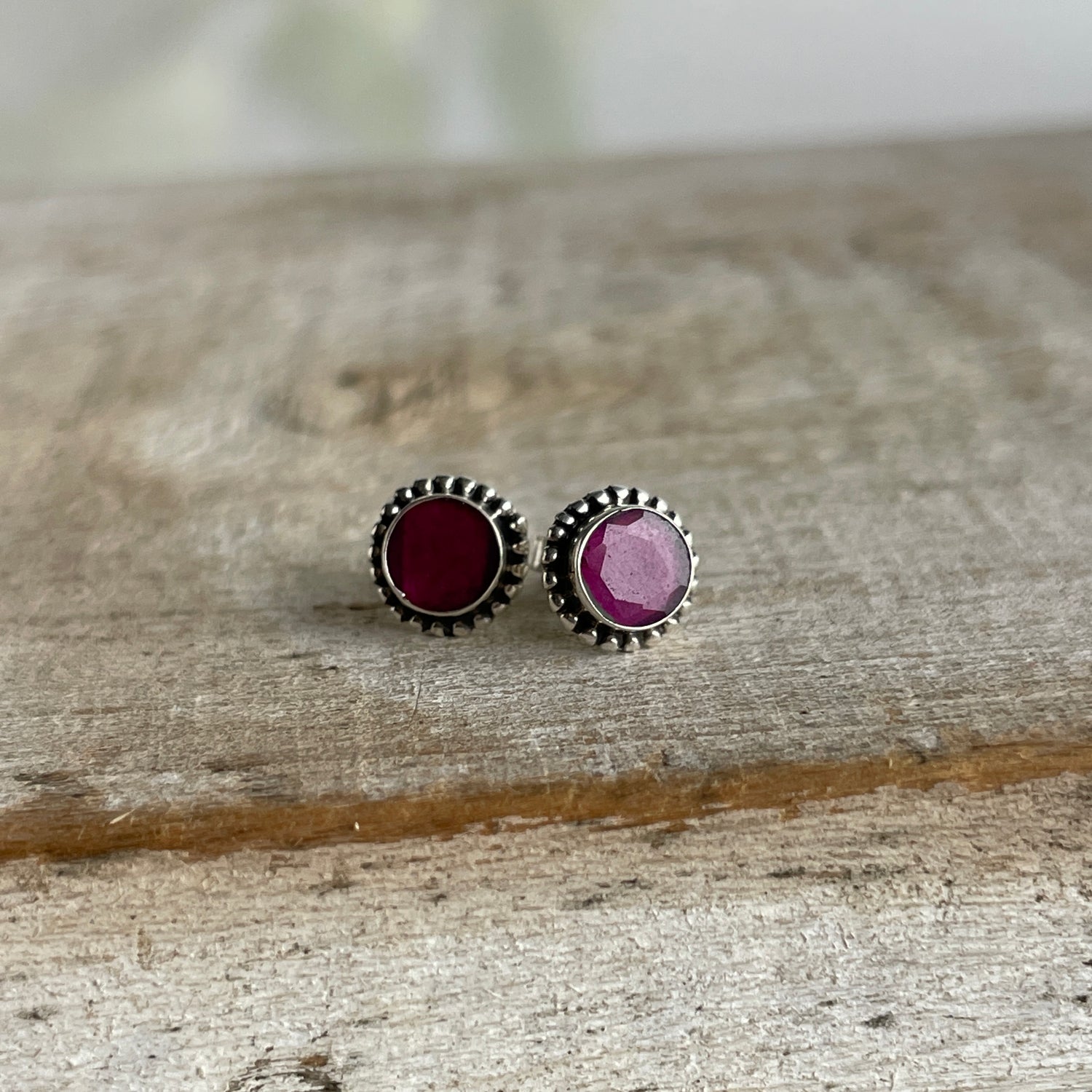 Ruby Round Studs