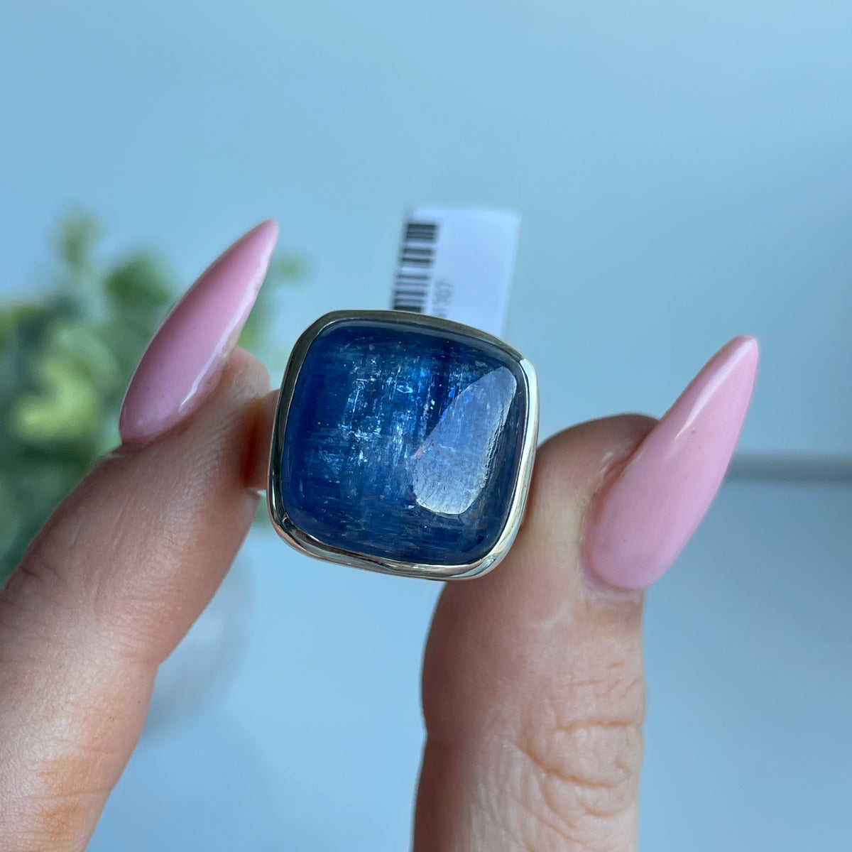 Blue Kyanite Square Ring Sz8
