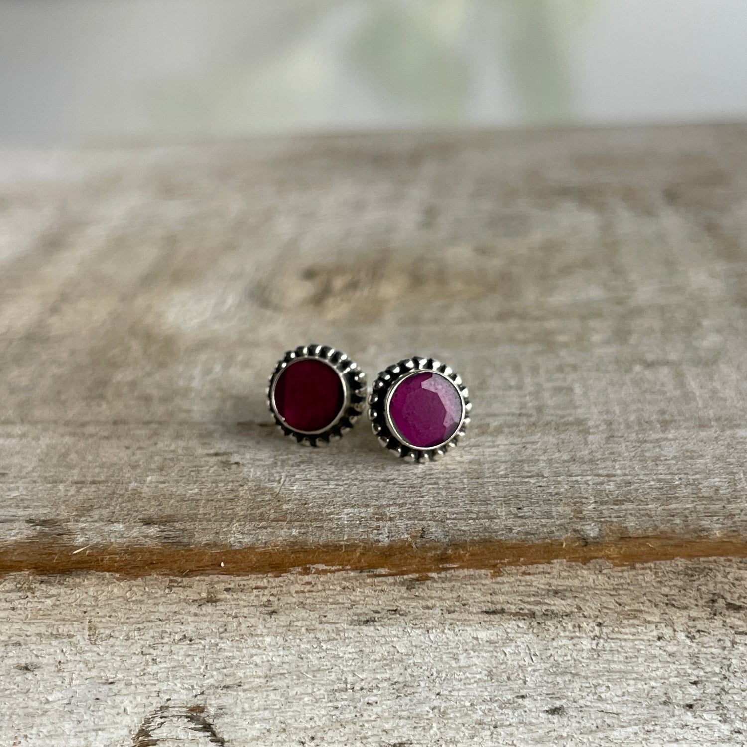 Ruby Round Studs