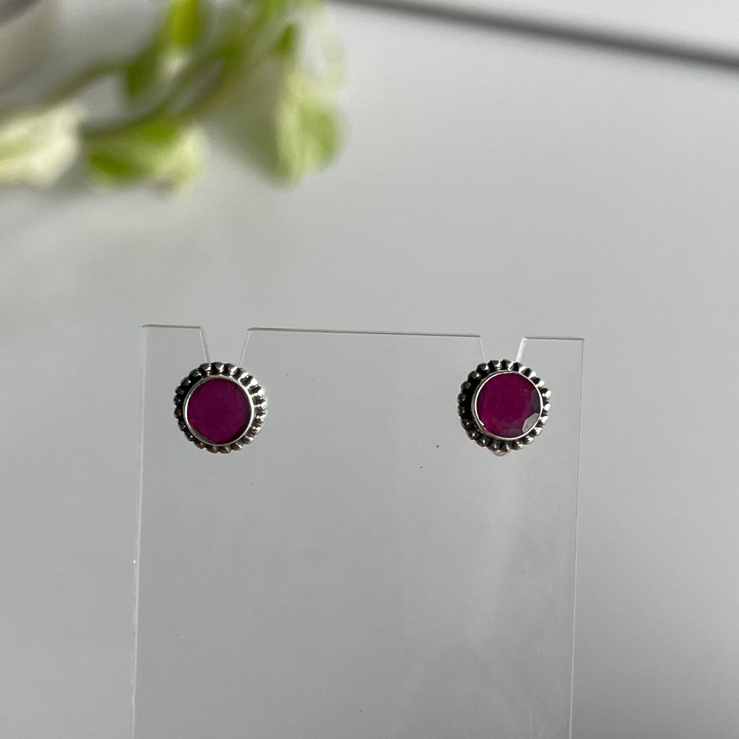Ruby Round Studs