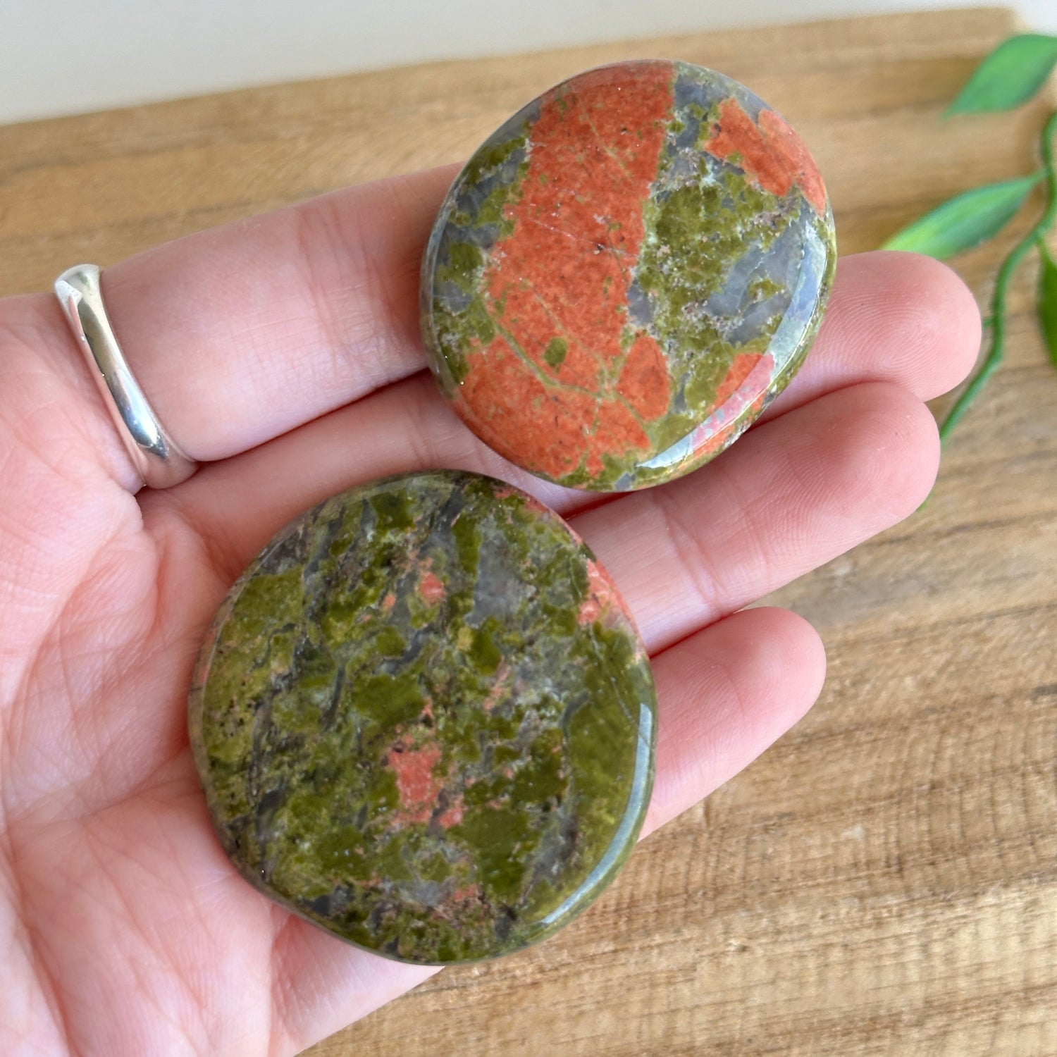 Unakite Flat Stone XL Bra Buddy
