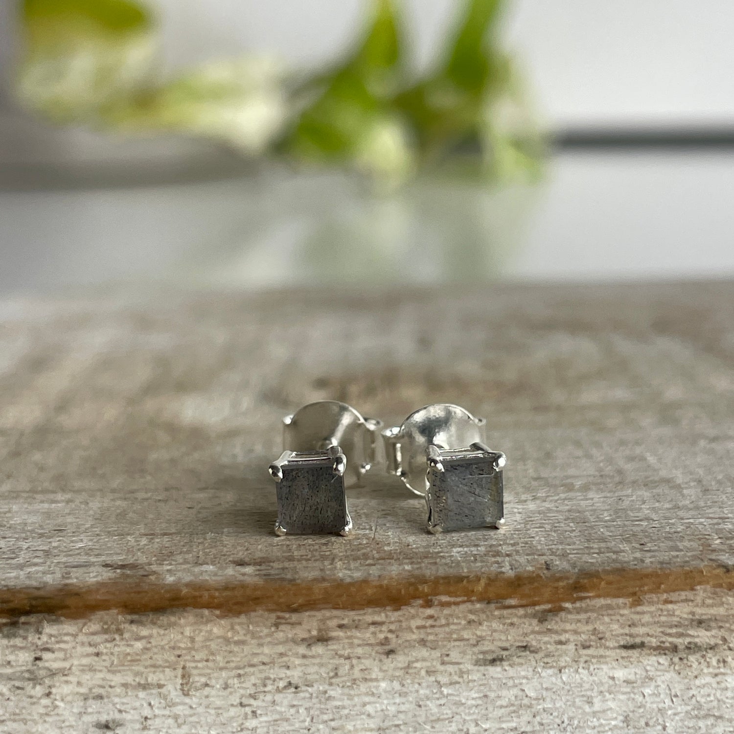 Labradorite Square Studs