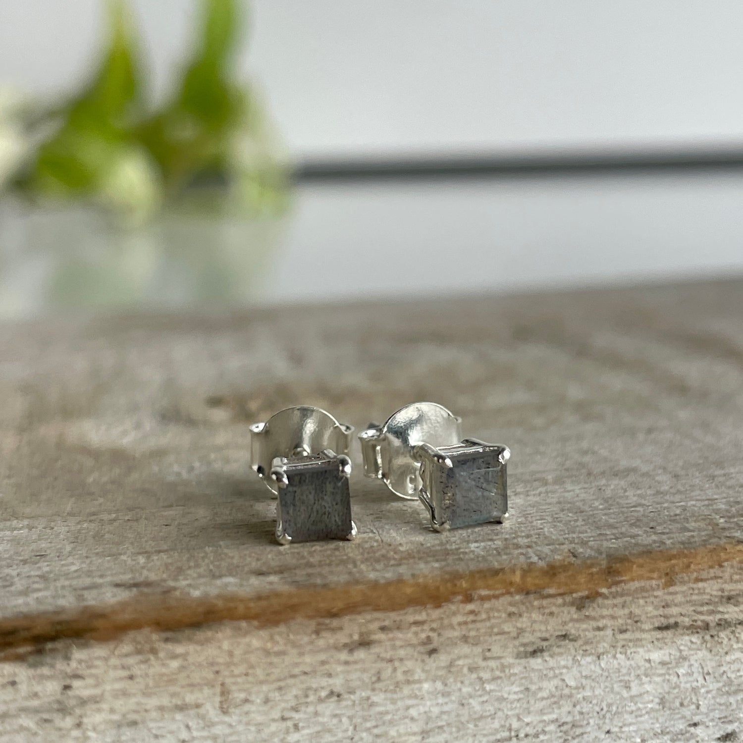 Labradorite Square Studs