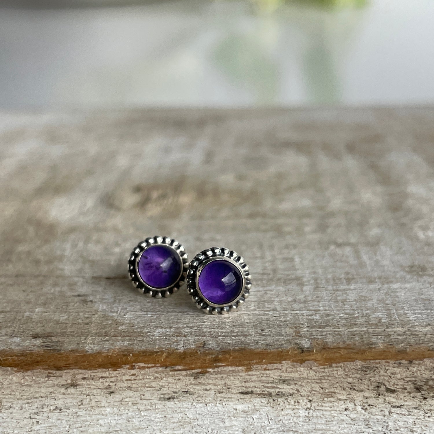 Amethyst Round Studs