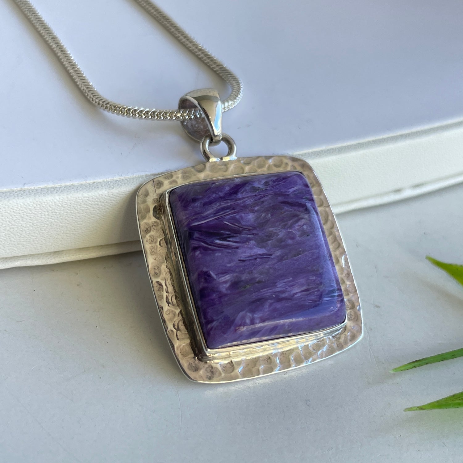 Charoite Rectangle Pendant 004