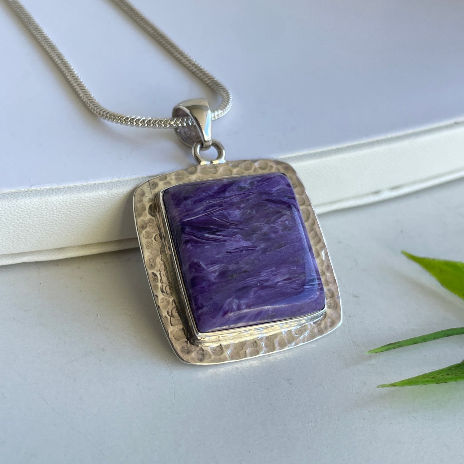 Charoite Rectangle Pendant 004