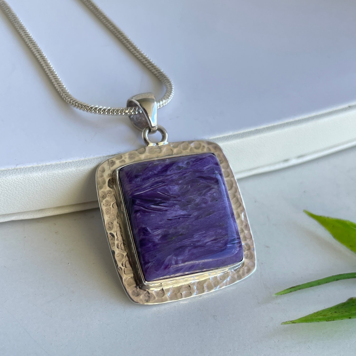Charoite Rectangle Pendant 004