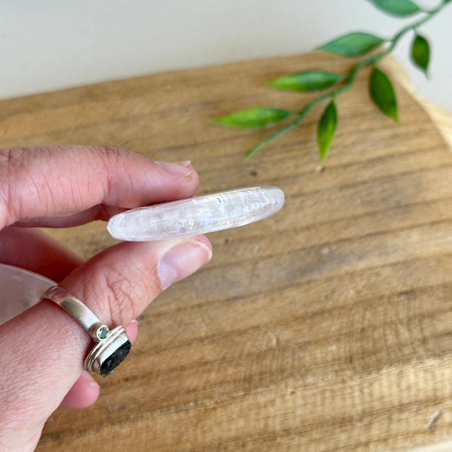 White Calcite Flat Stone XL Bra Buddy