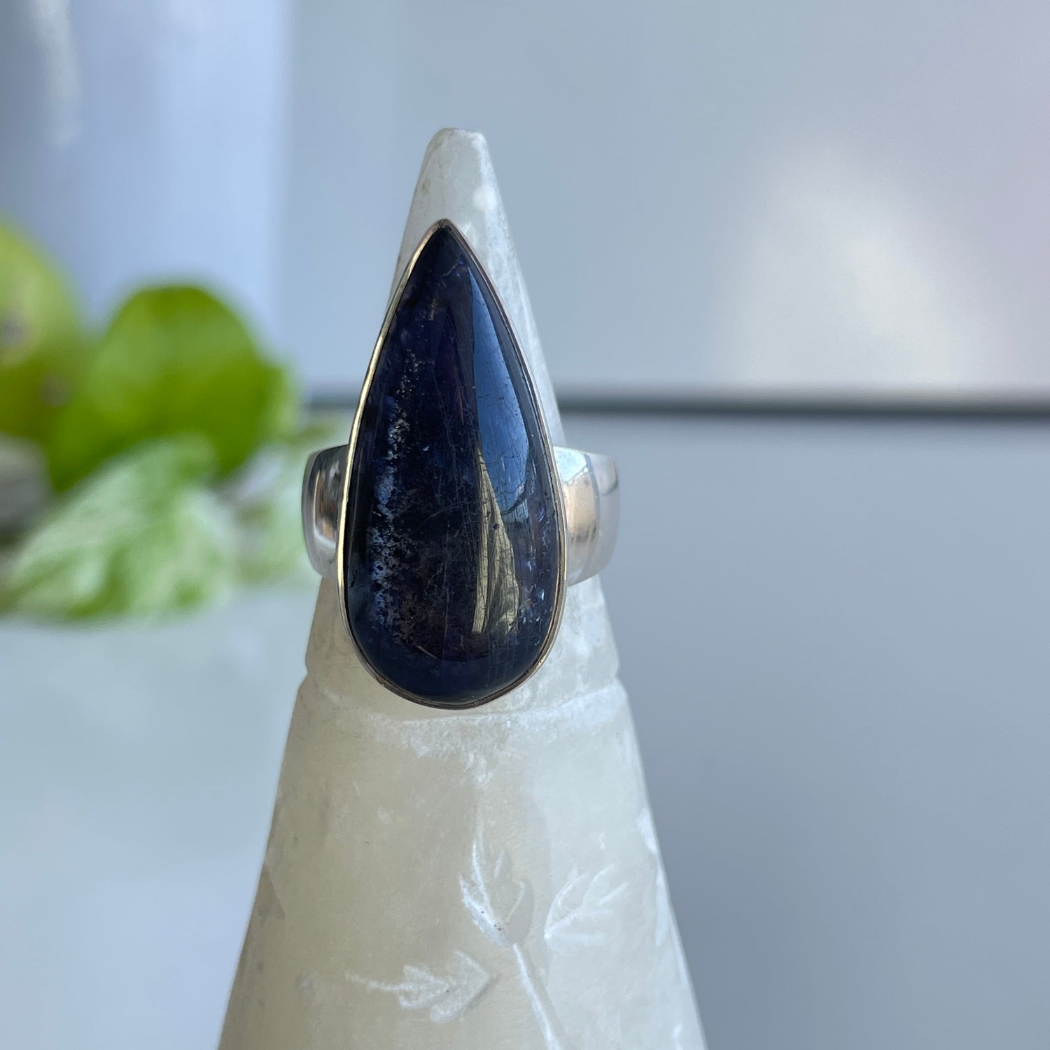 Iolite Teardrop Ring Sz7