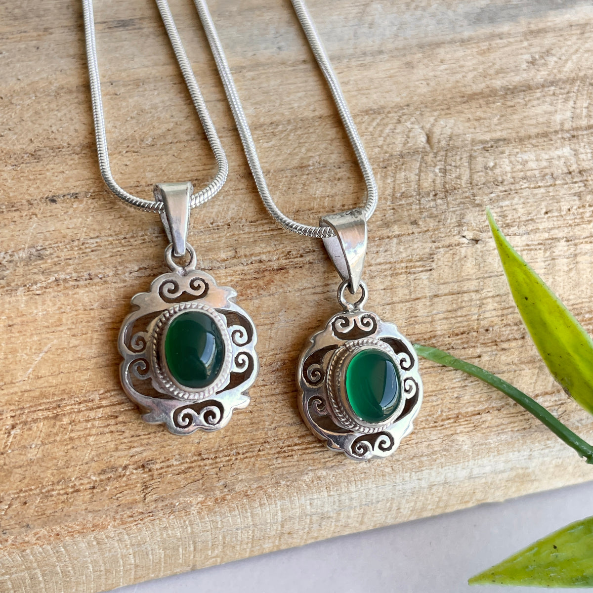 Green Onyx Oval Pendant