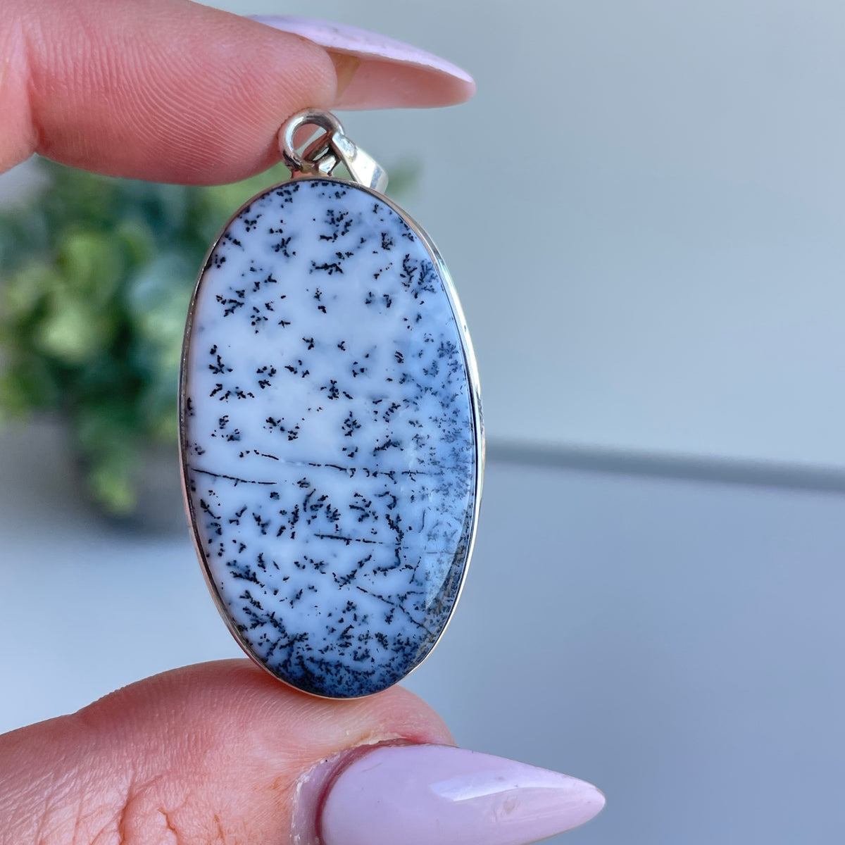 Dendritic Opal Oval Pendant