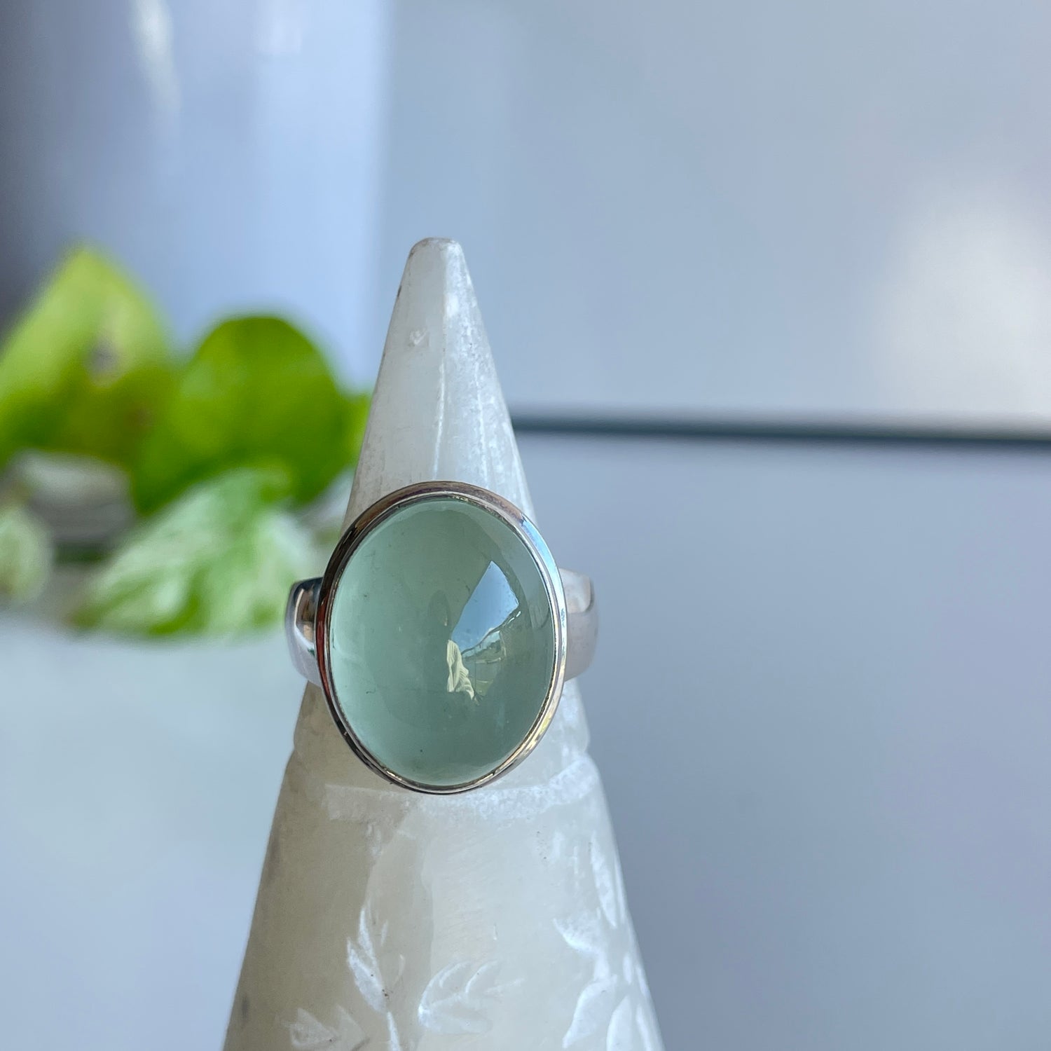 Aquamarine Oval Ring Sz8 002