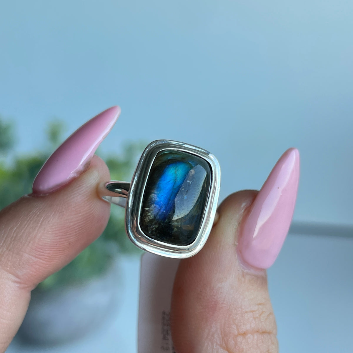 Labradorite Rectangle Ring Sz7.5