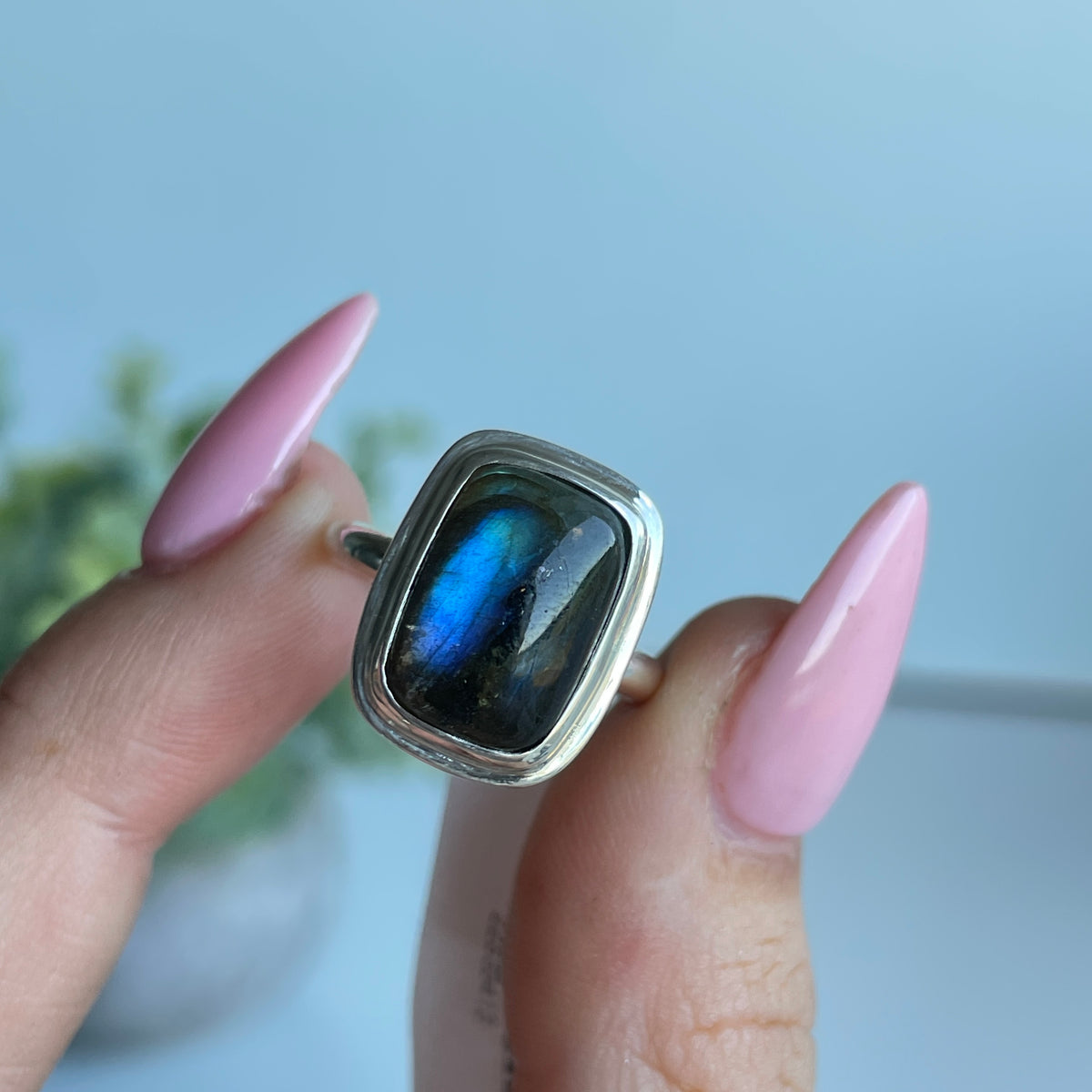 Labradorite Rectangle Ring Sz7.5