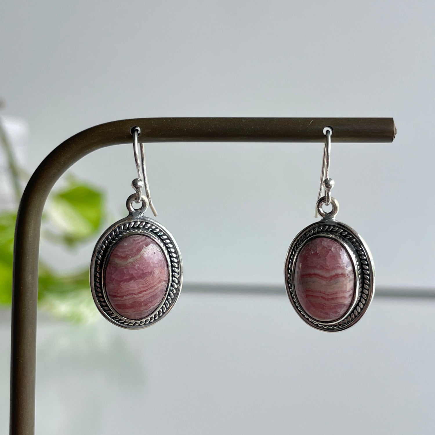 Rhodochrosite Oval Earrings