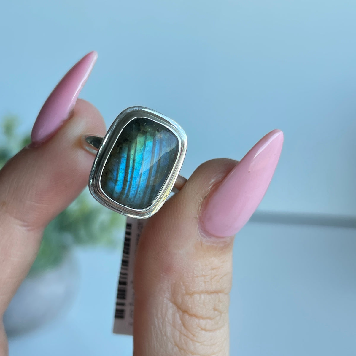 Labradorite Rectangle Ring Sz7.5