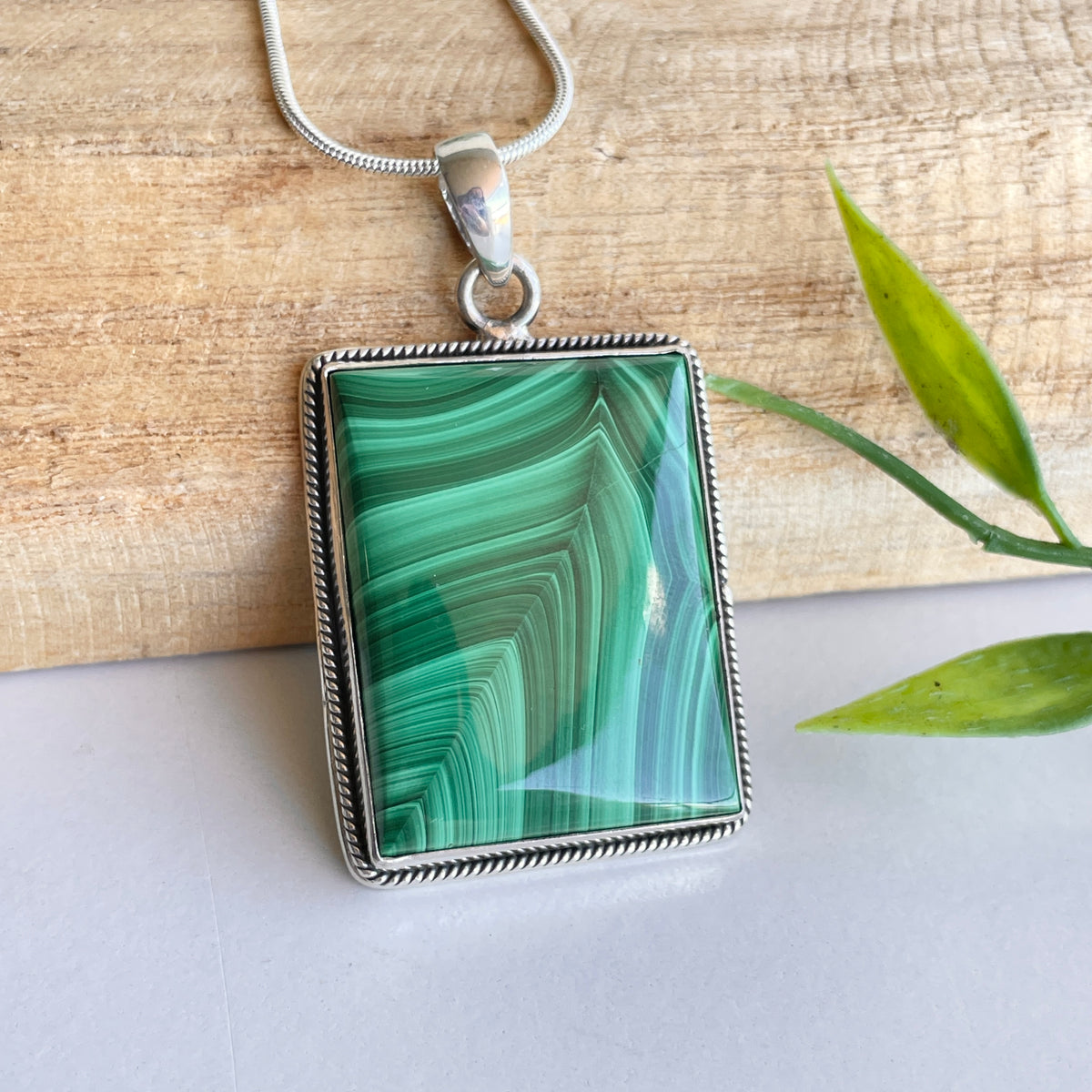 Malachite Rectangle Pendant