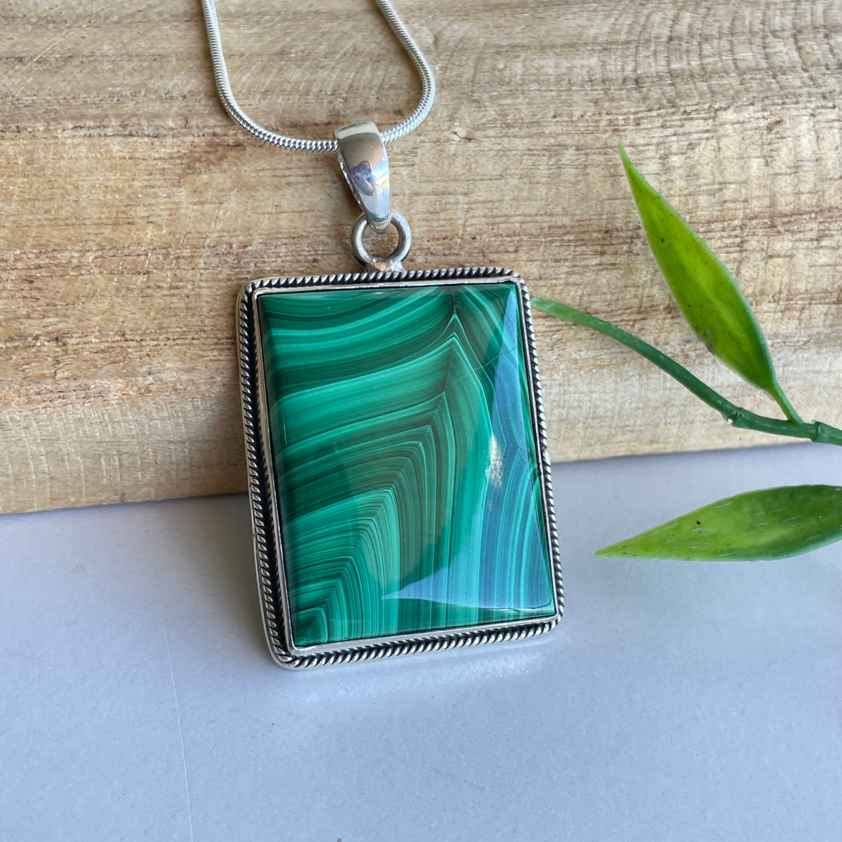 Malachite Rectangle Pendant