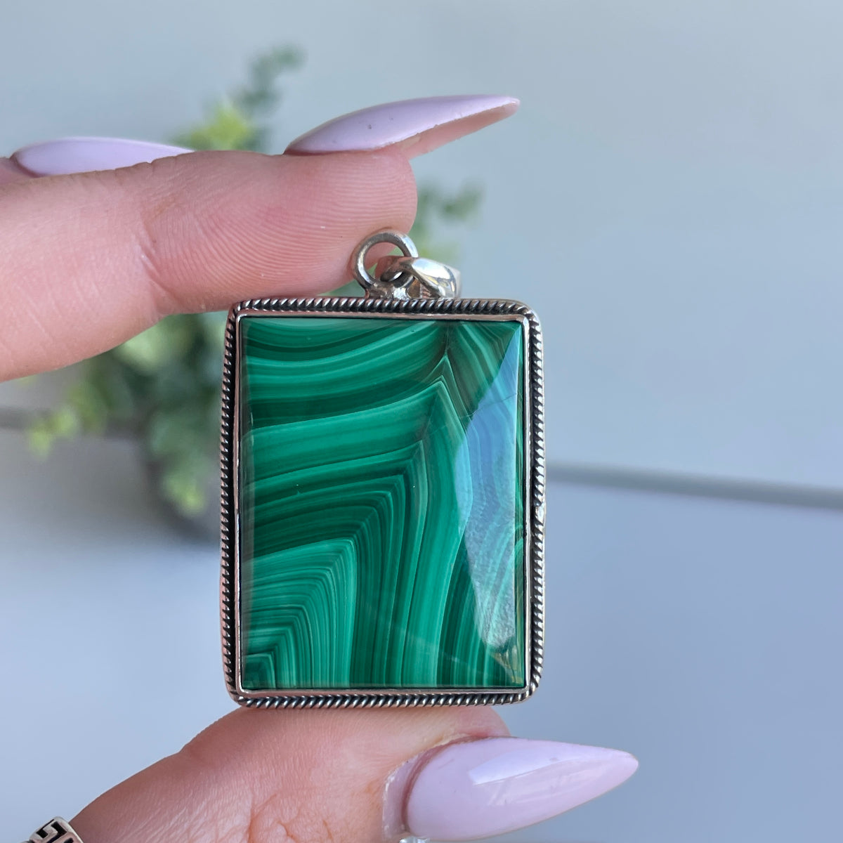 Malachite Rectangle Pendant