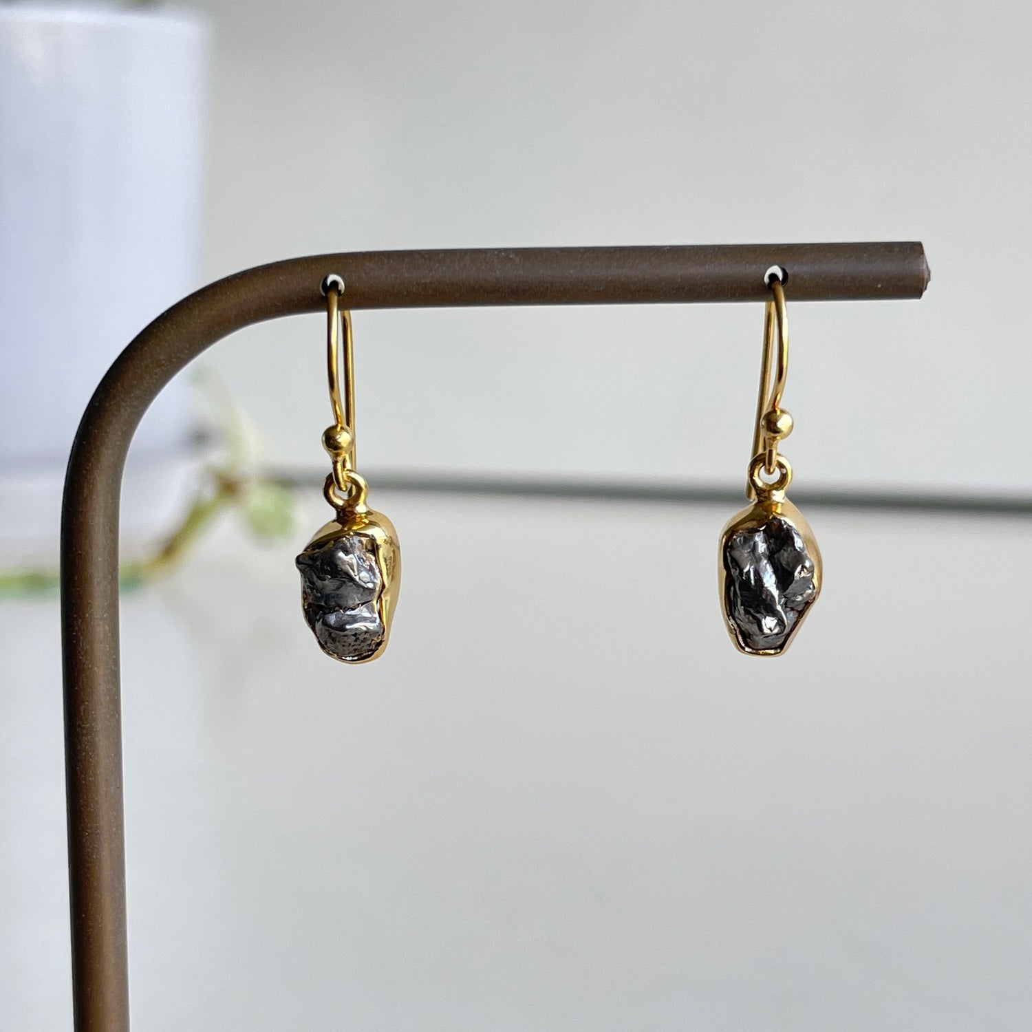 18K Gold Plated Meteorite Earrings