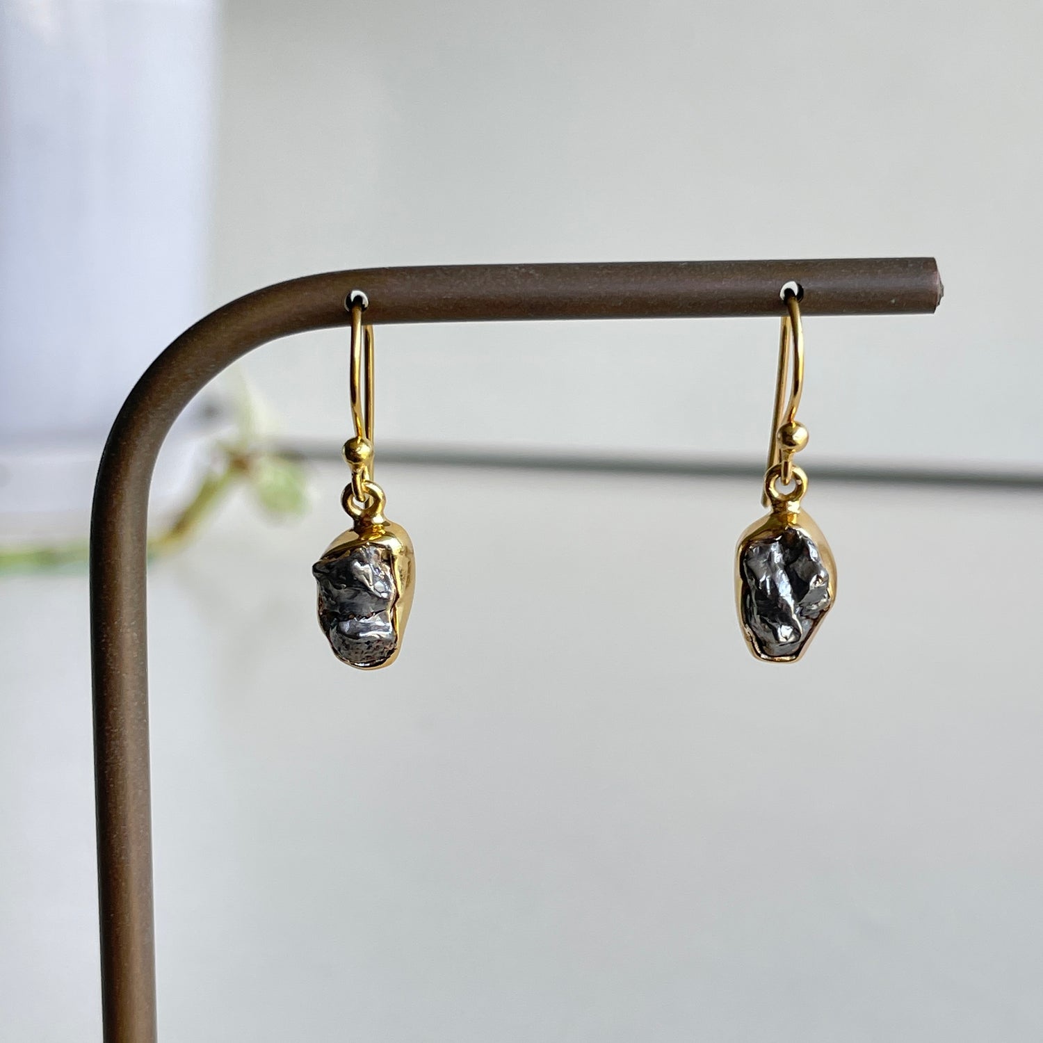 18K Gold Plated Meteorite Earrings