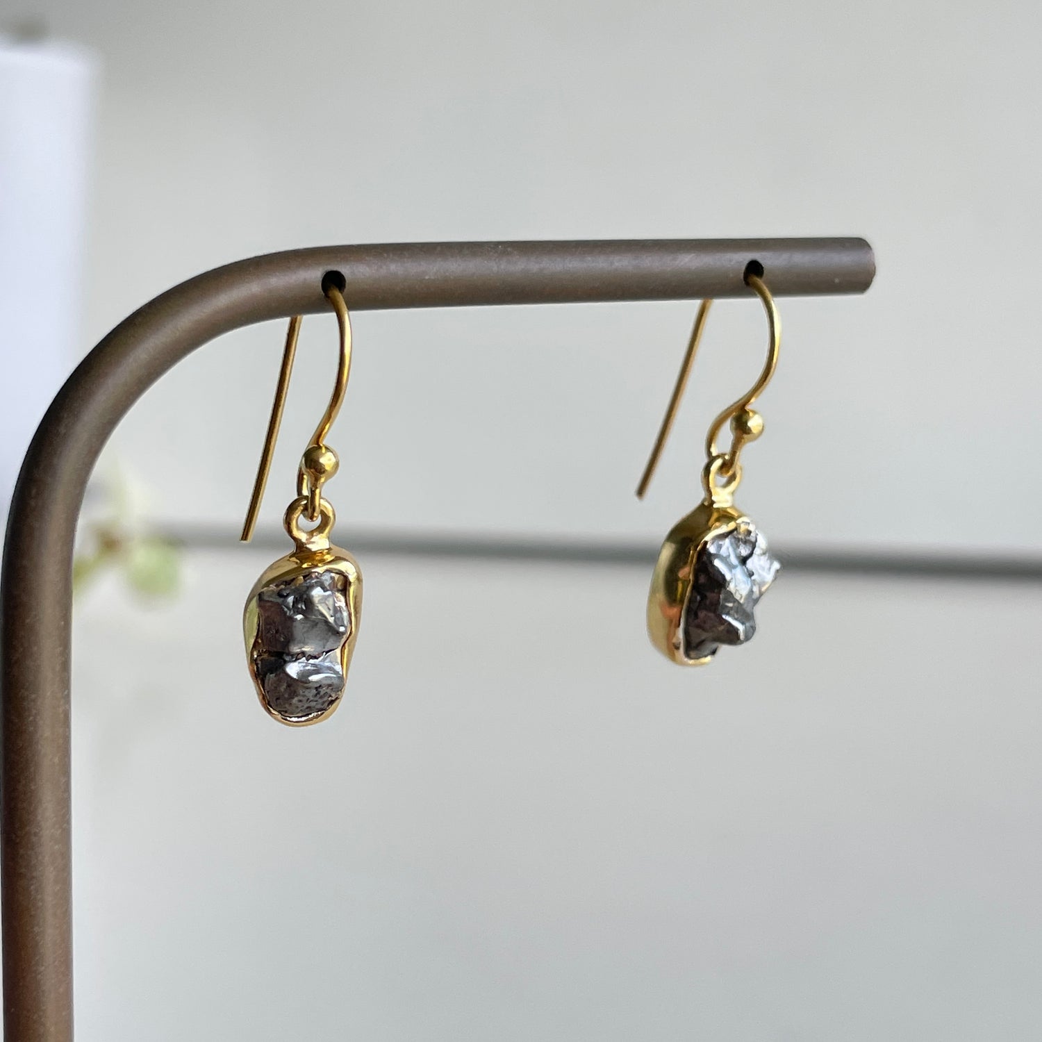 18K Gold Plated Meteorite Earrings