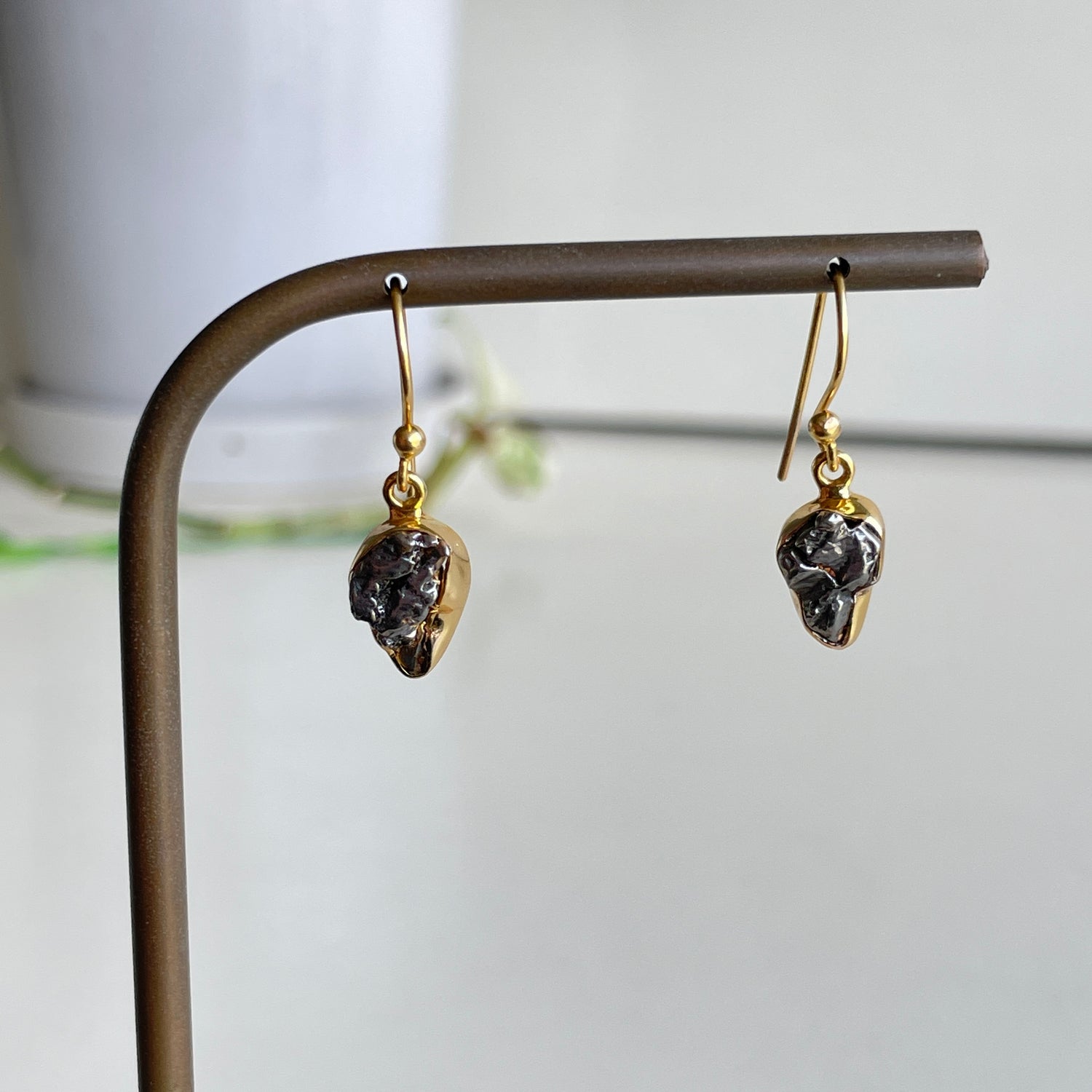18K Gold Plated Meteorite Earrings