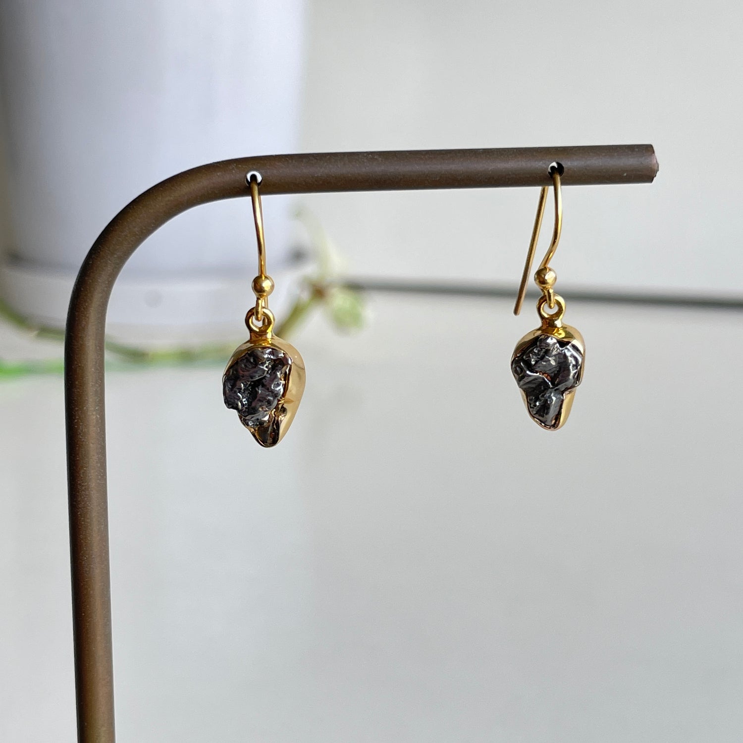 18K Gold Plated Meteorite Earrings