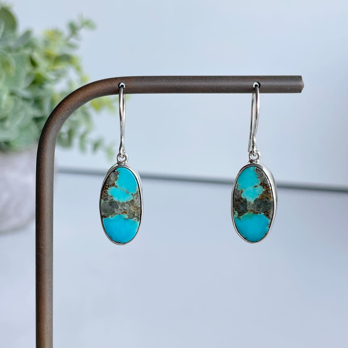 Kingman Turquoise Oval Earrings