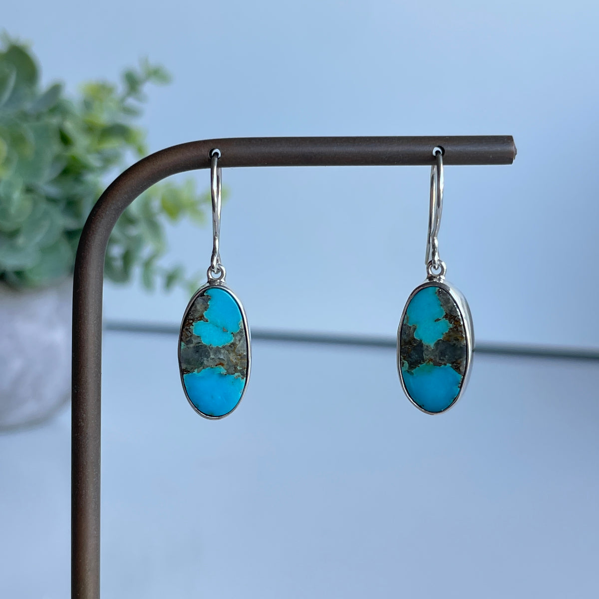 Kingman Turquoise Oval Earrings