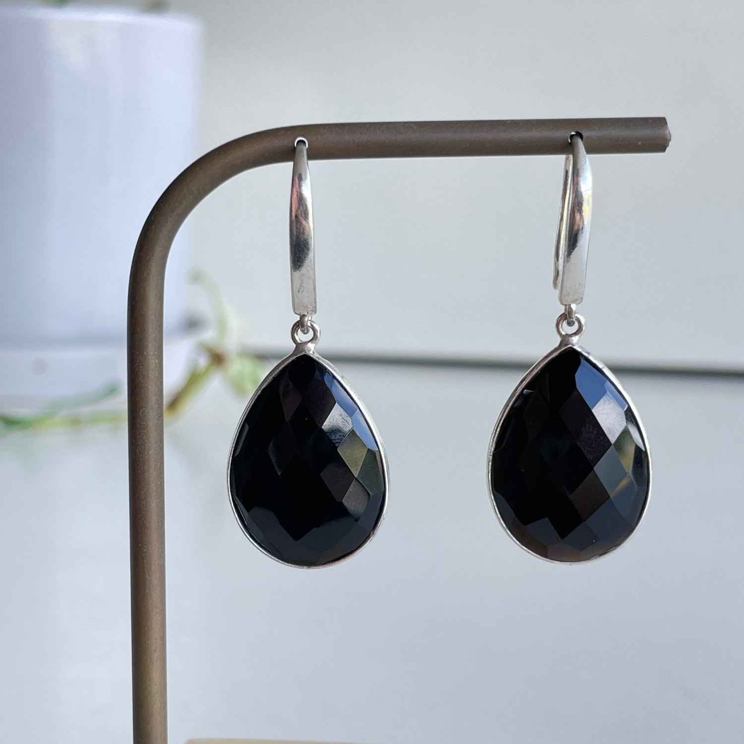 Black Onyx Teardrop Earrings