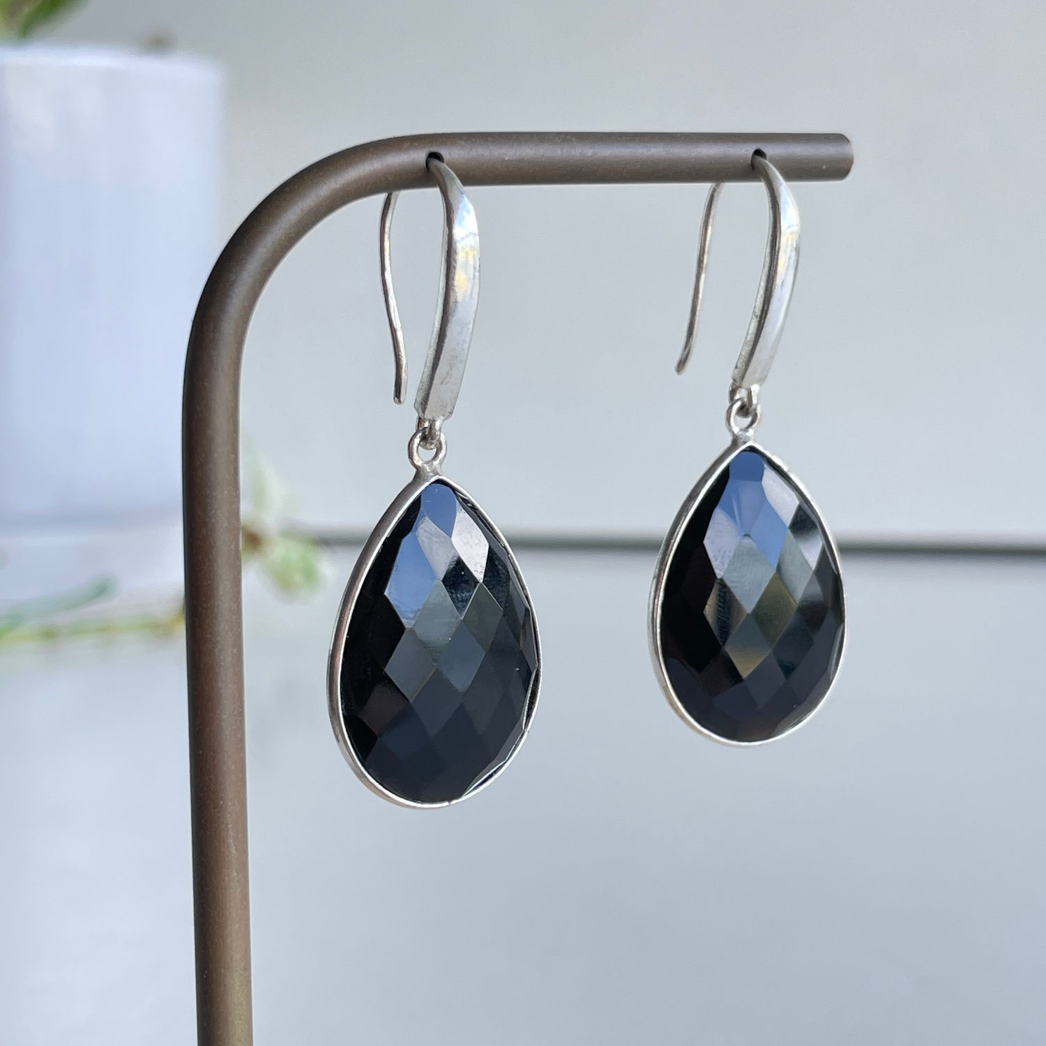 Black Onyx Teardrop Earrings