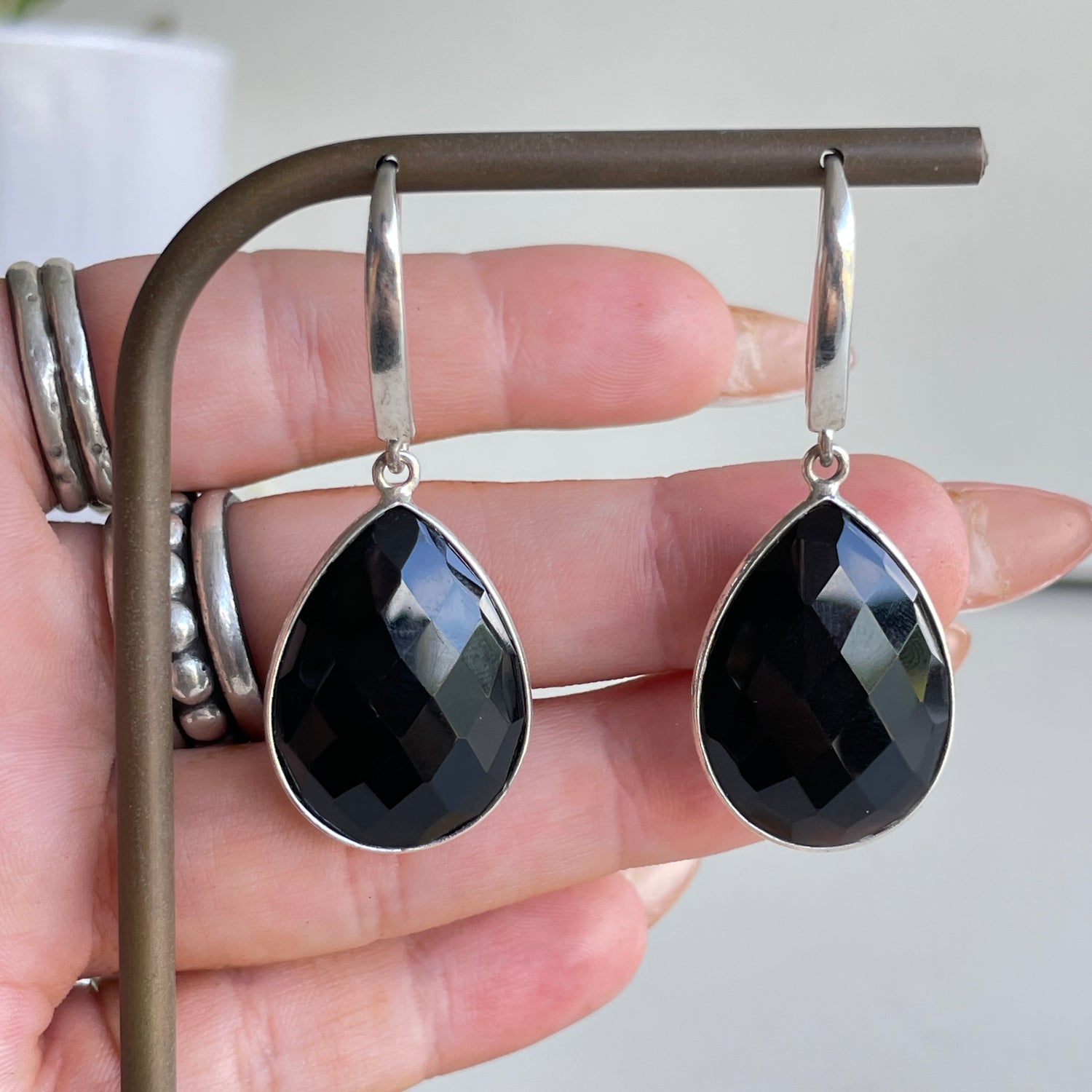 Black Onyx Teardrop Earrings