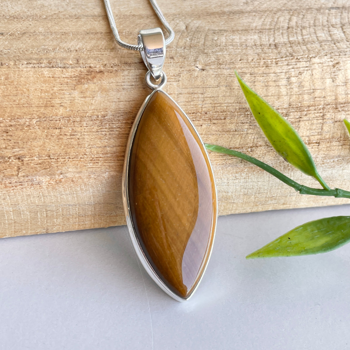 Tigers Eye Marquise Pendant