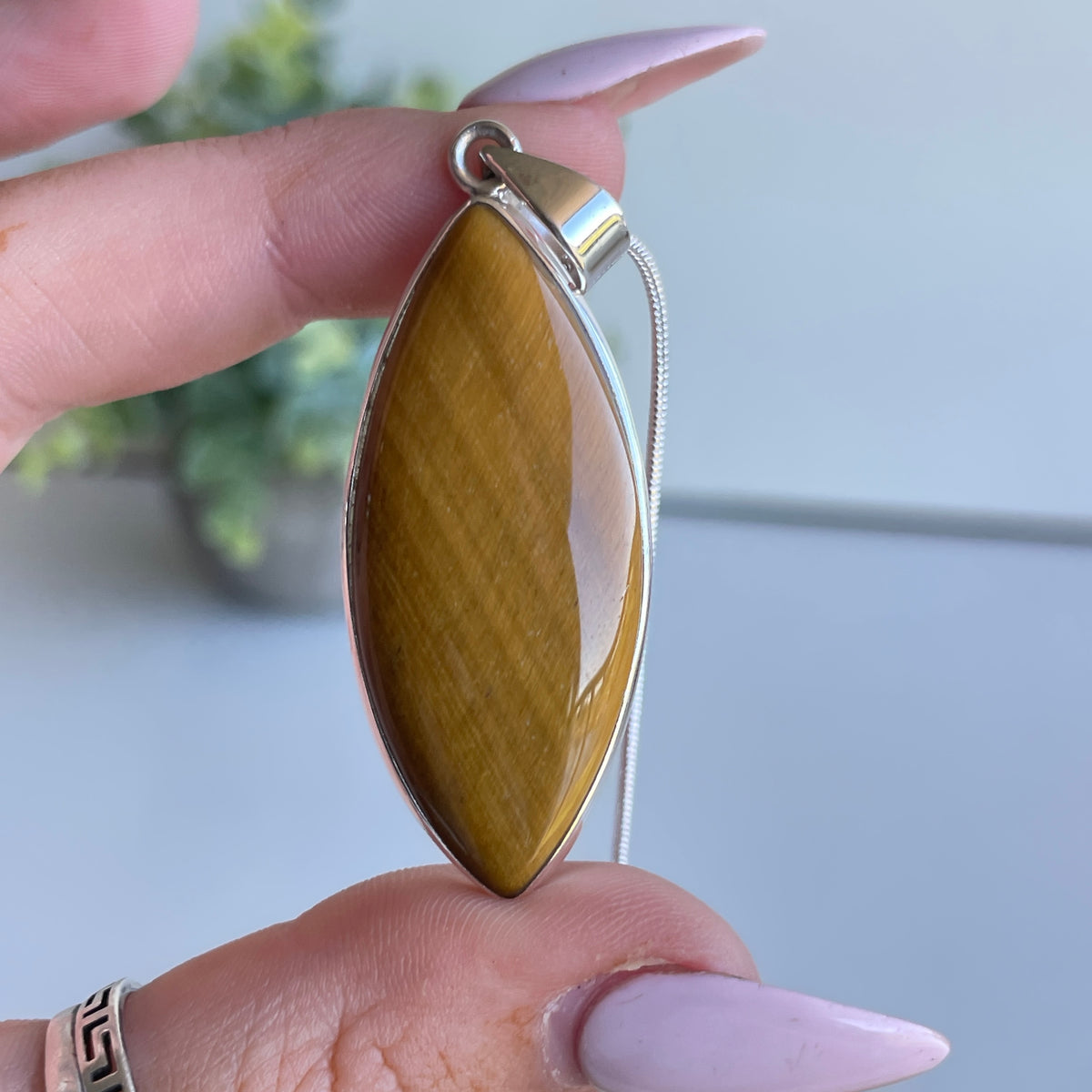 Tigers Eye Marquise Pendant