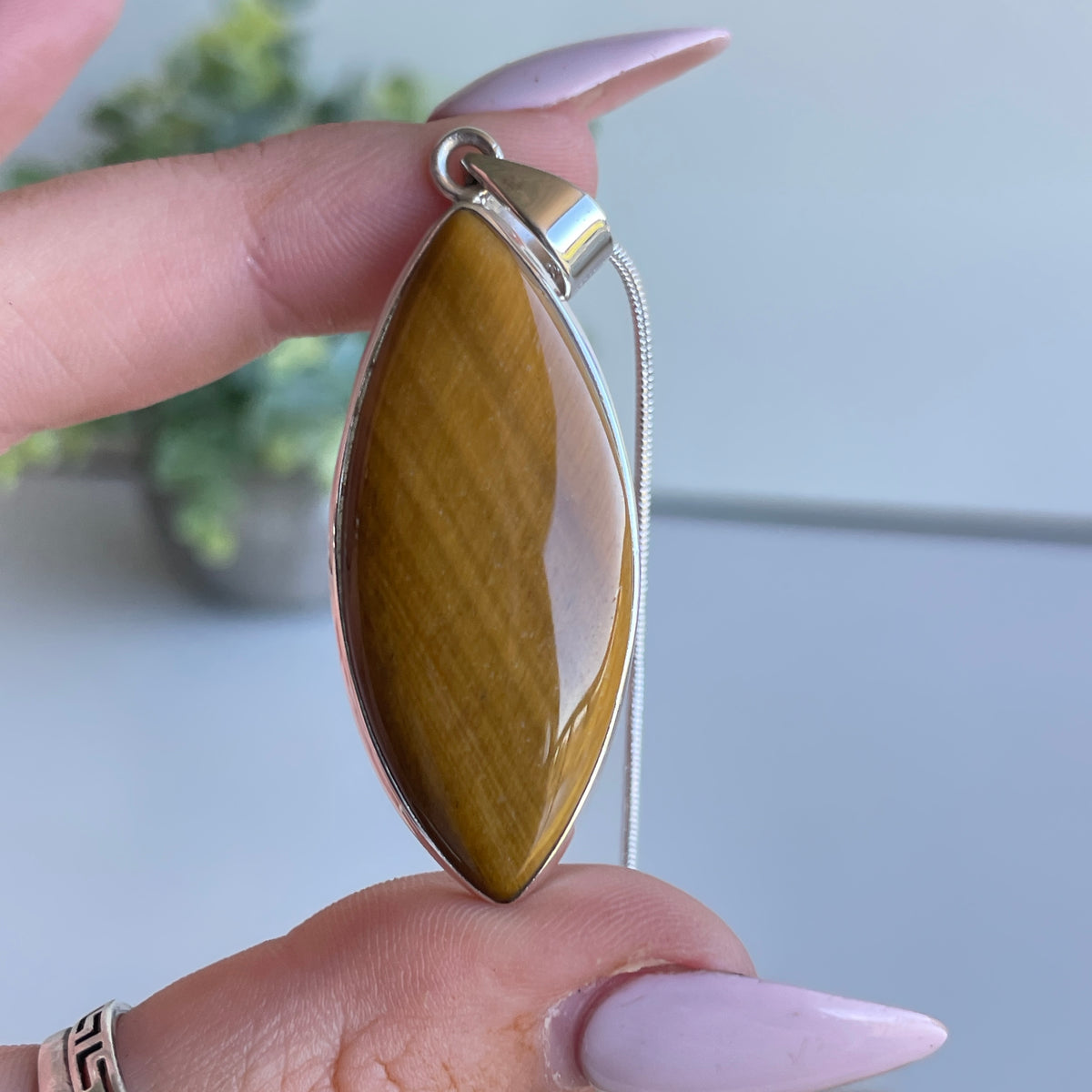 Tigers Eye Marquise Pendant