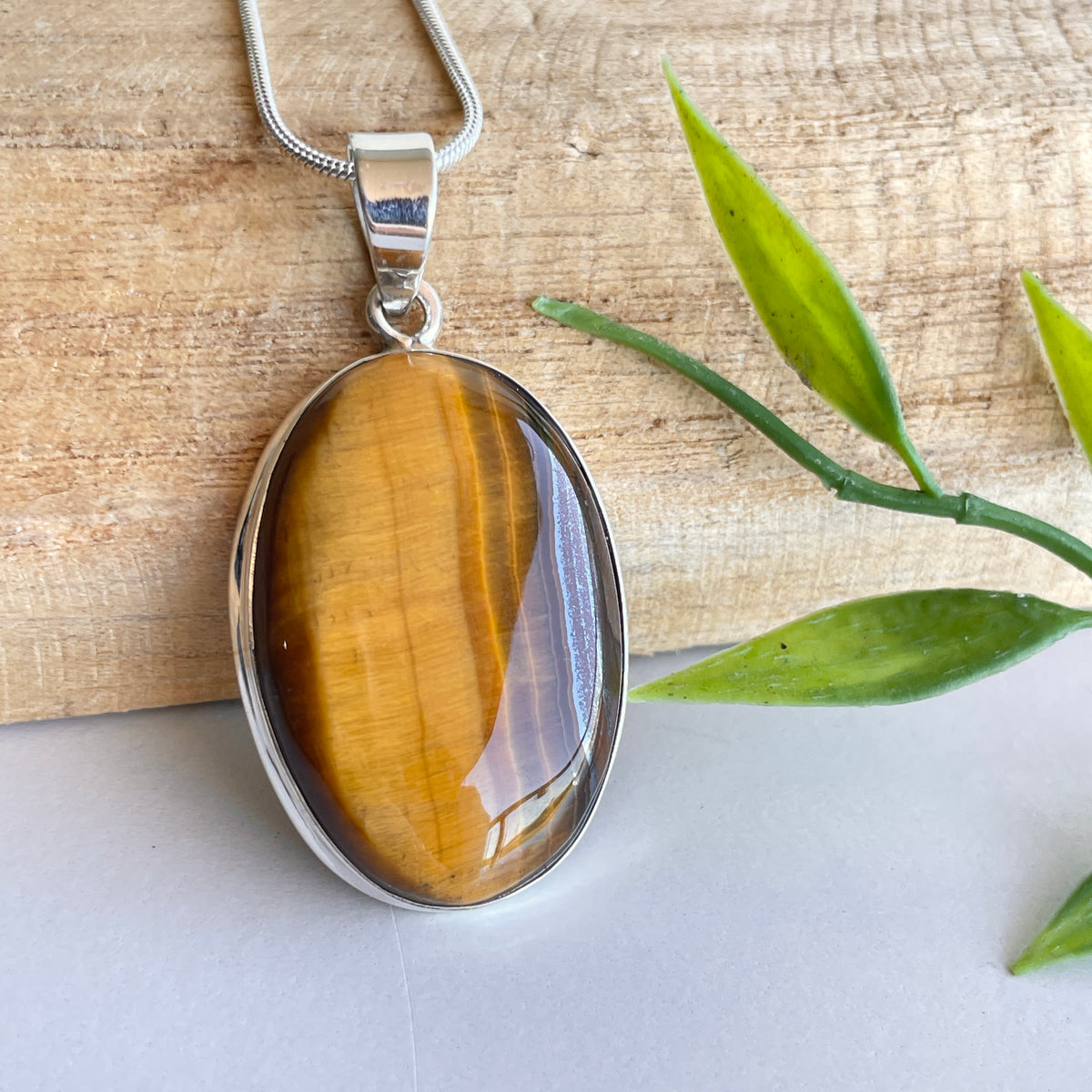 Tigers Eye Oval Pendant