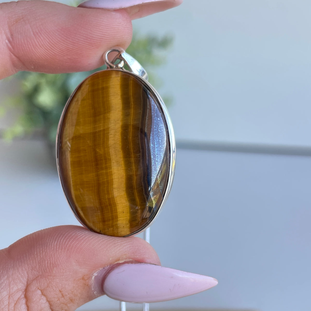 Tigers Eye Oval Pendant