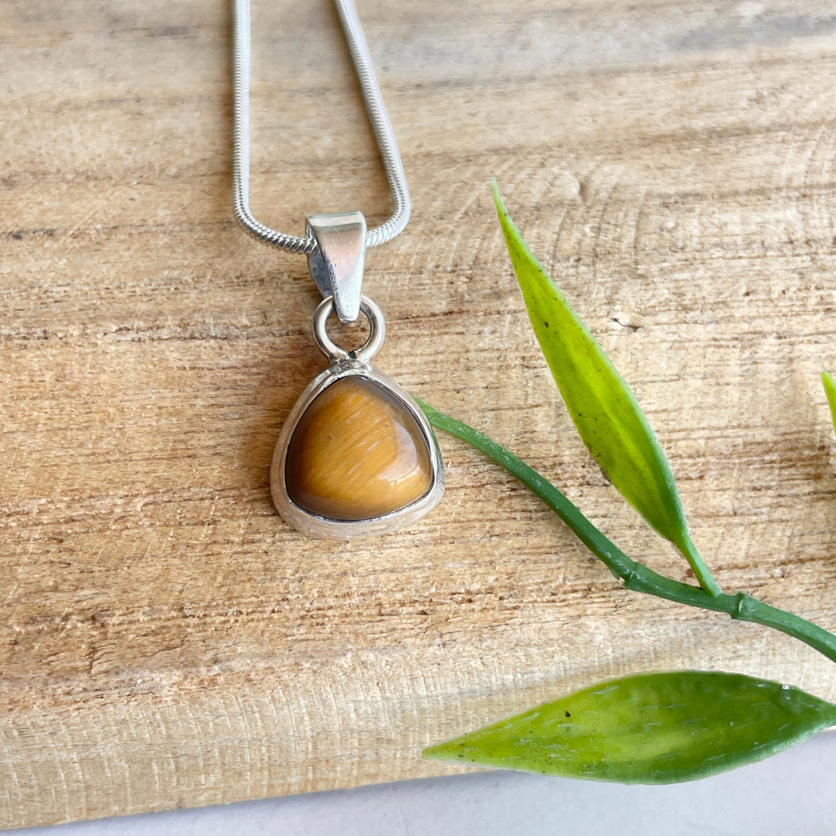 Tigers Eye Triangle Pendant