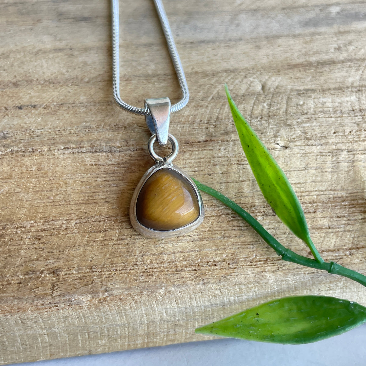 Tigers Eye Triangle Pendant