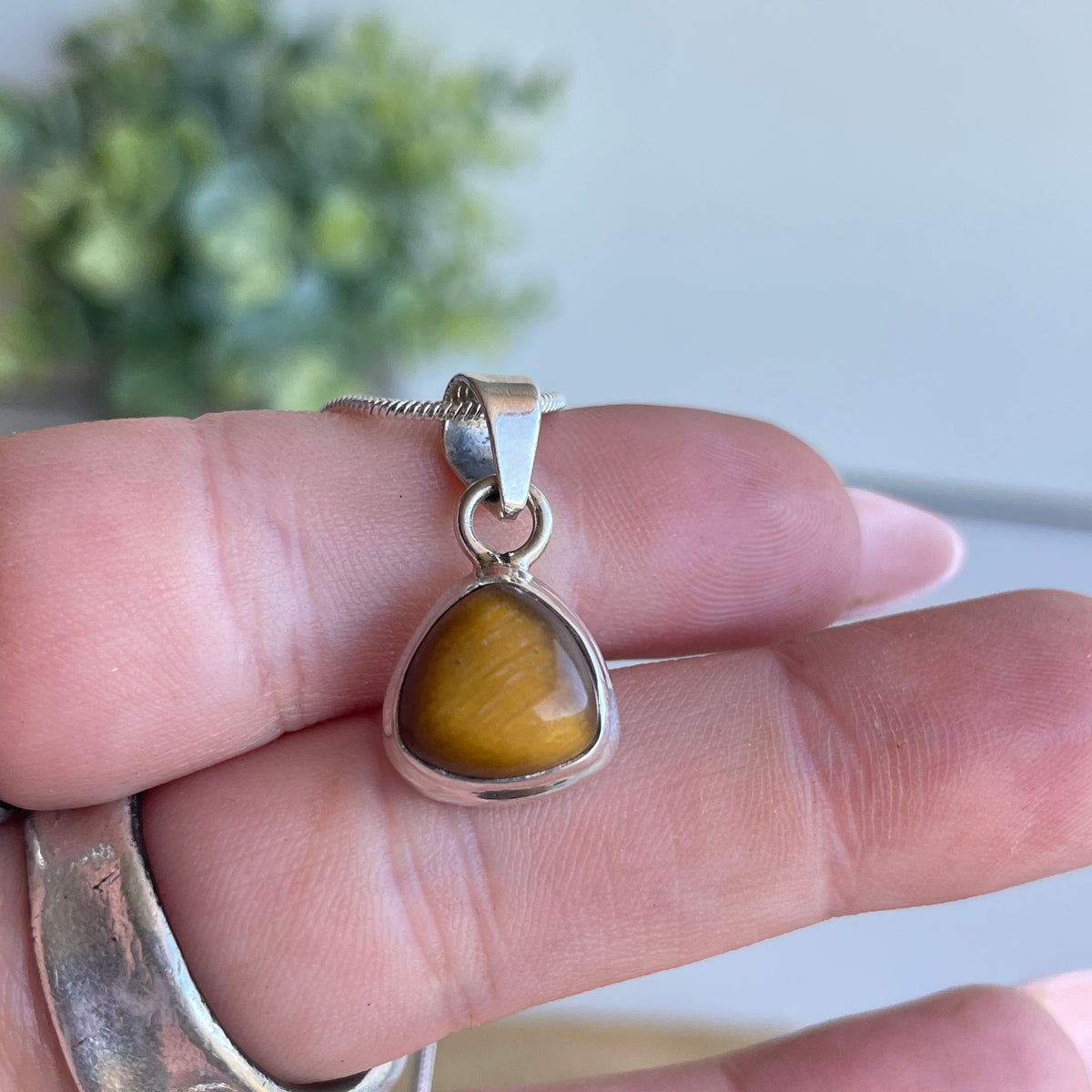 Tigers Eye Triangle Pendant