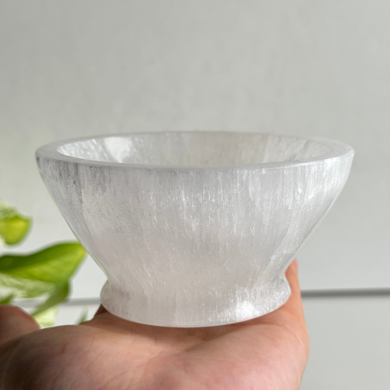 Selenite 10cm round Bowl With Base