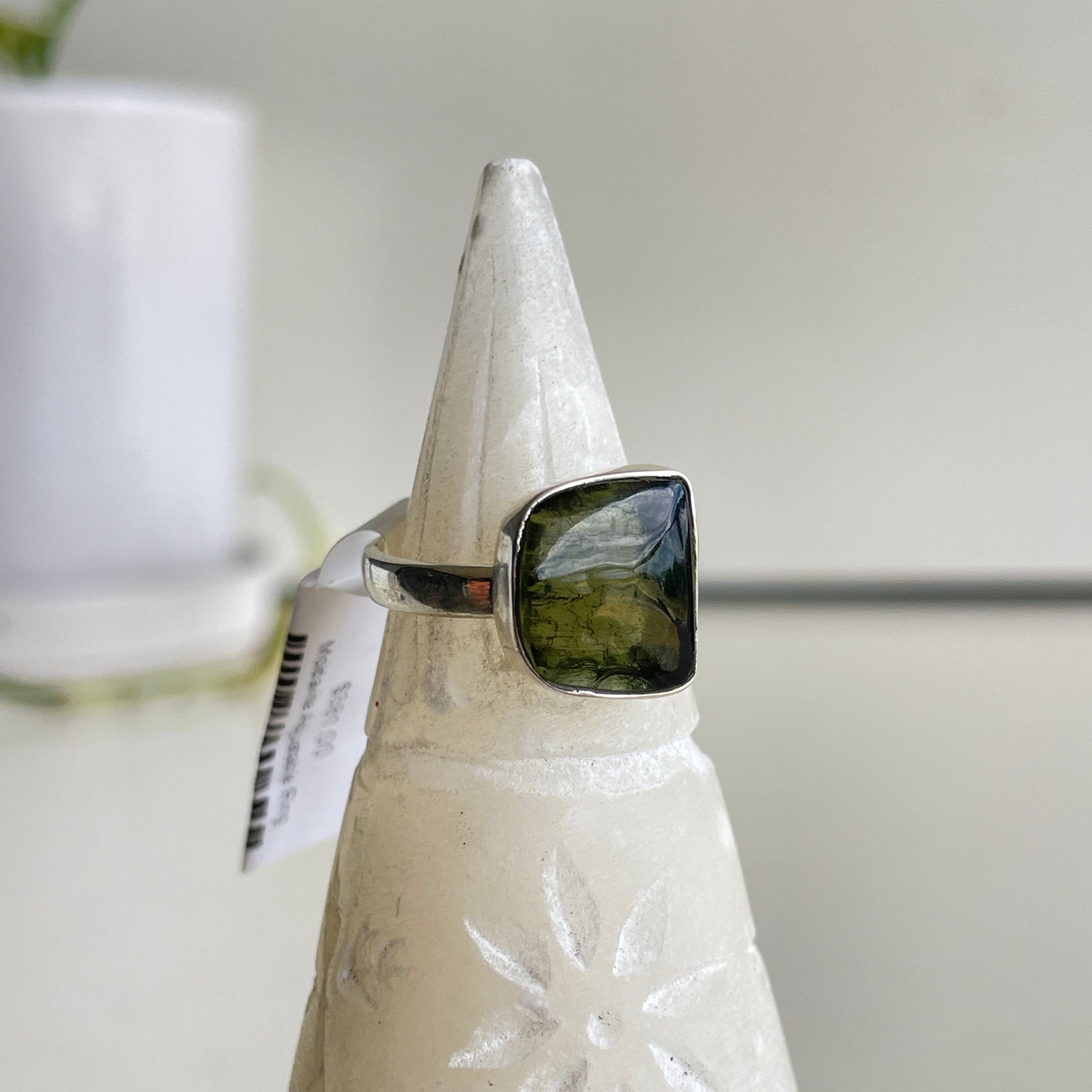 Moldavite Adjustable Ring