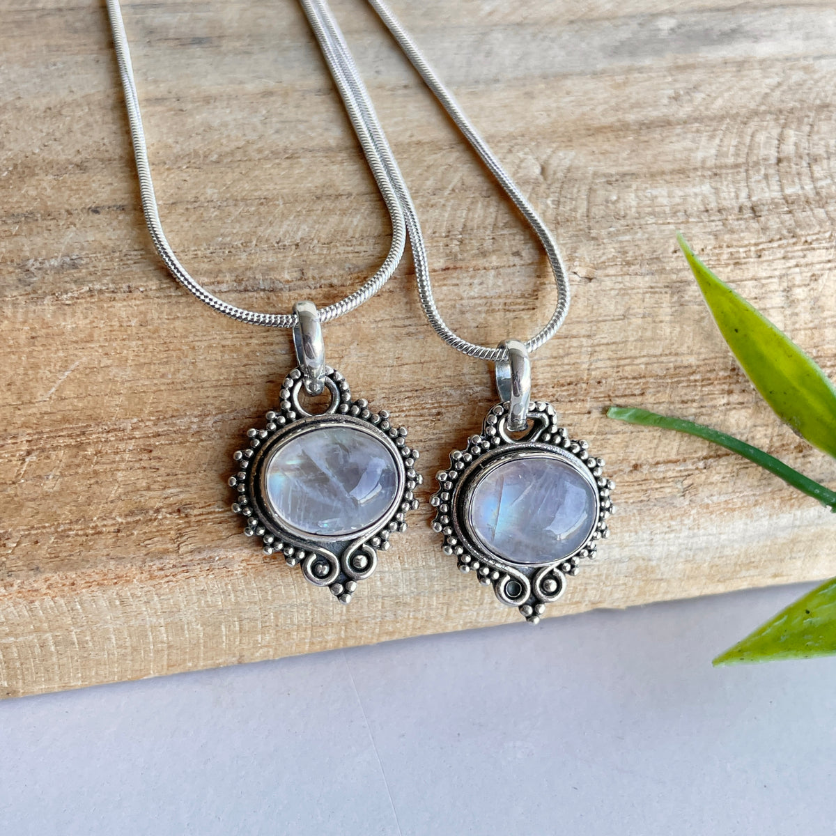 Moonstone Oval Filigree Pendant