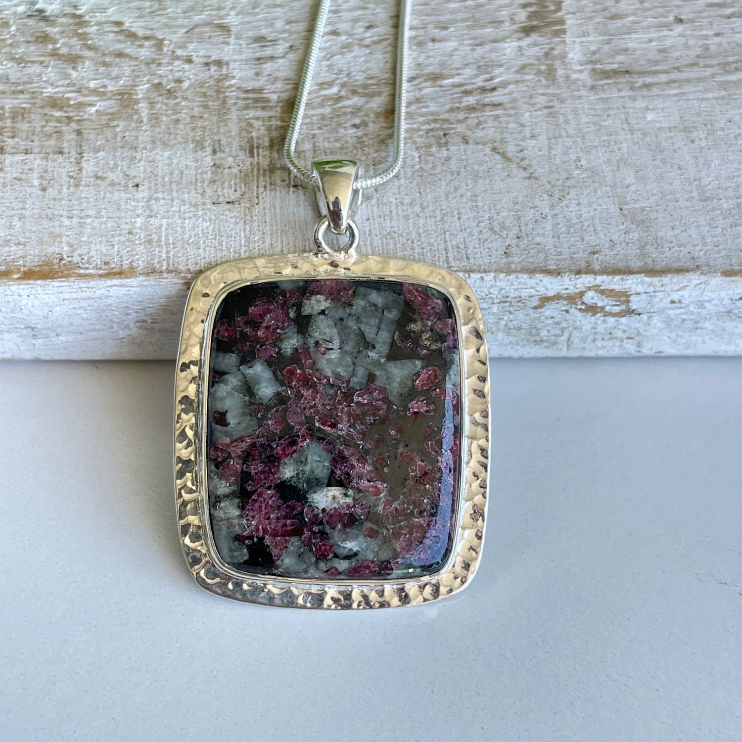 Eudialyte Rectangle Pendant