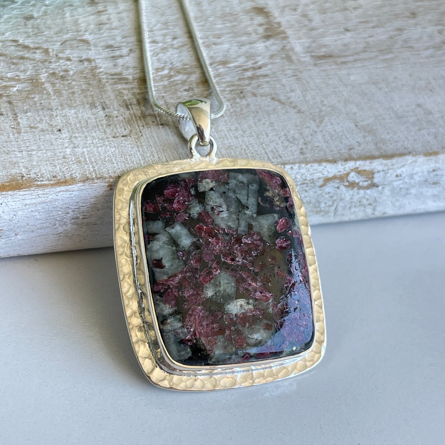 Eudialyte Rectangle Pendant