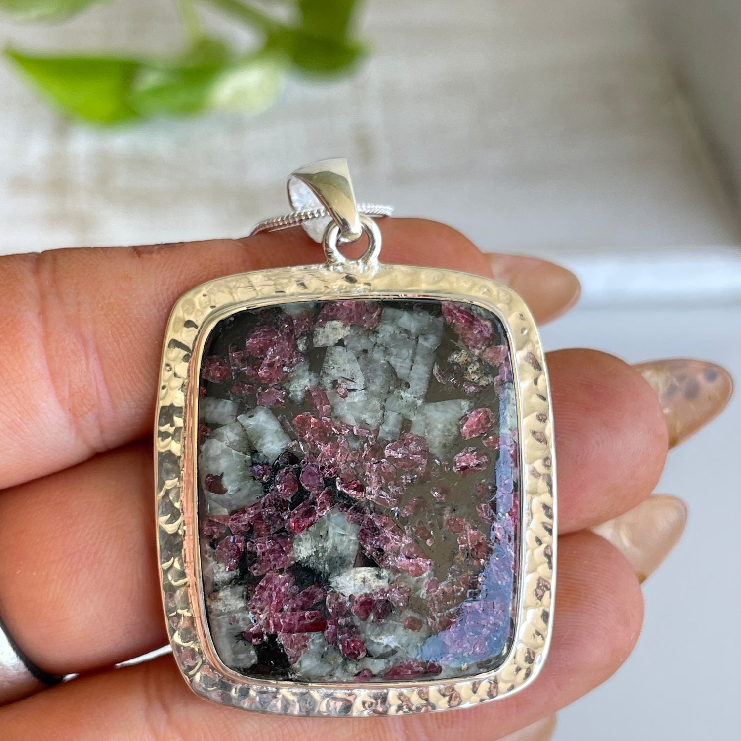 Eudialyte Rectangle Pendant